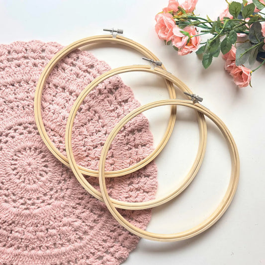 8 inch Bamboo Wooden Embroidery Hoops