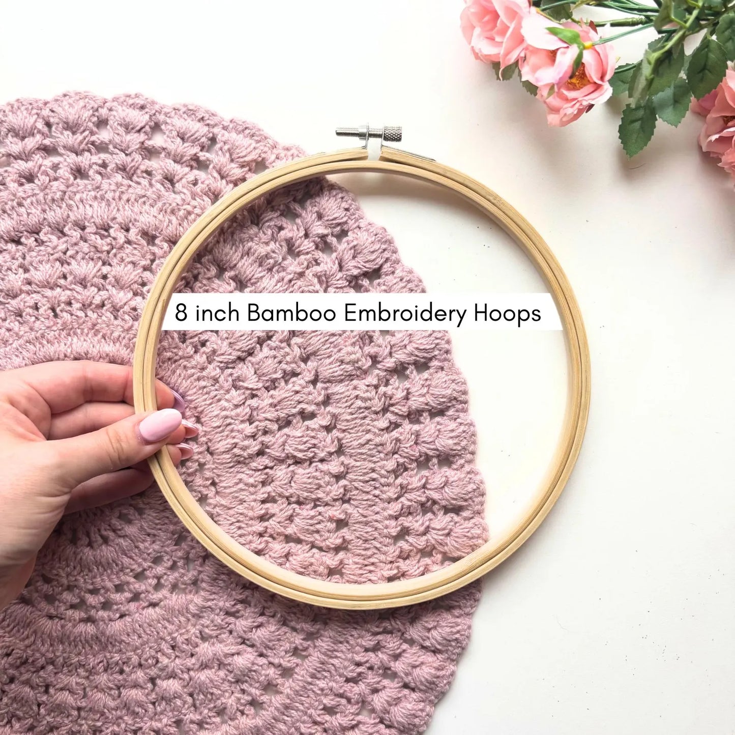 8 inch Bamboo Wooden Embroidery Hoops