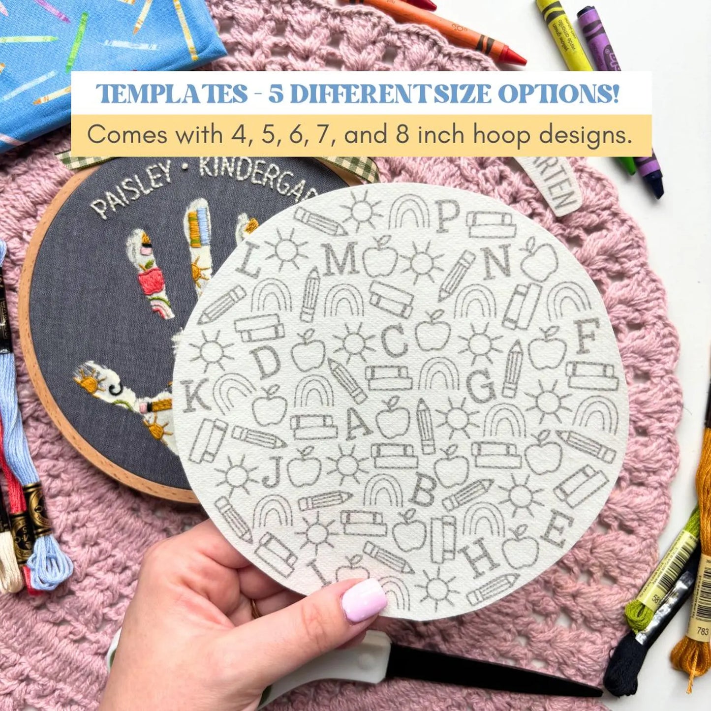 School Embroidered Handprint Keepsake PDF Tutorial