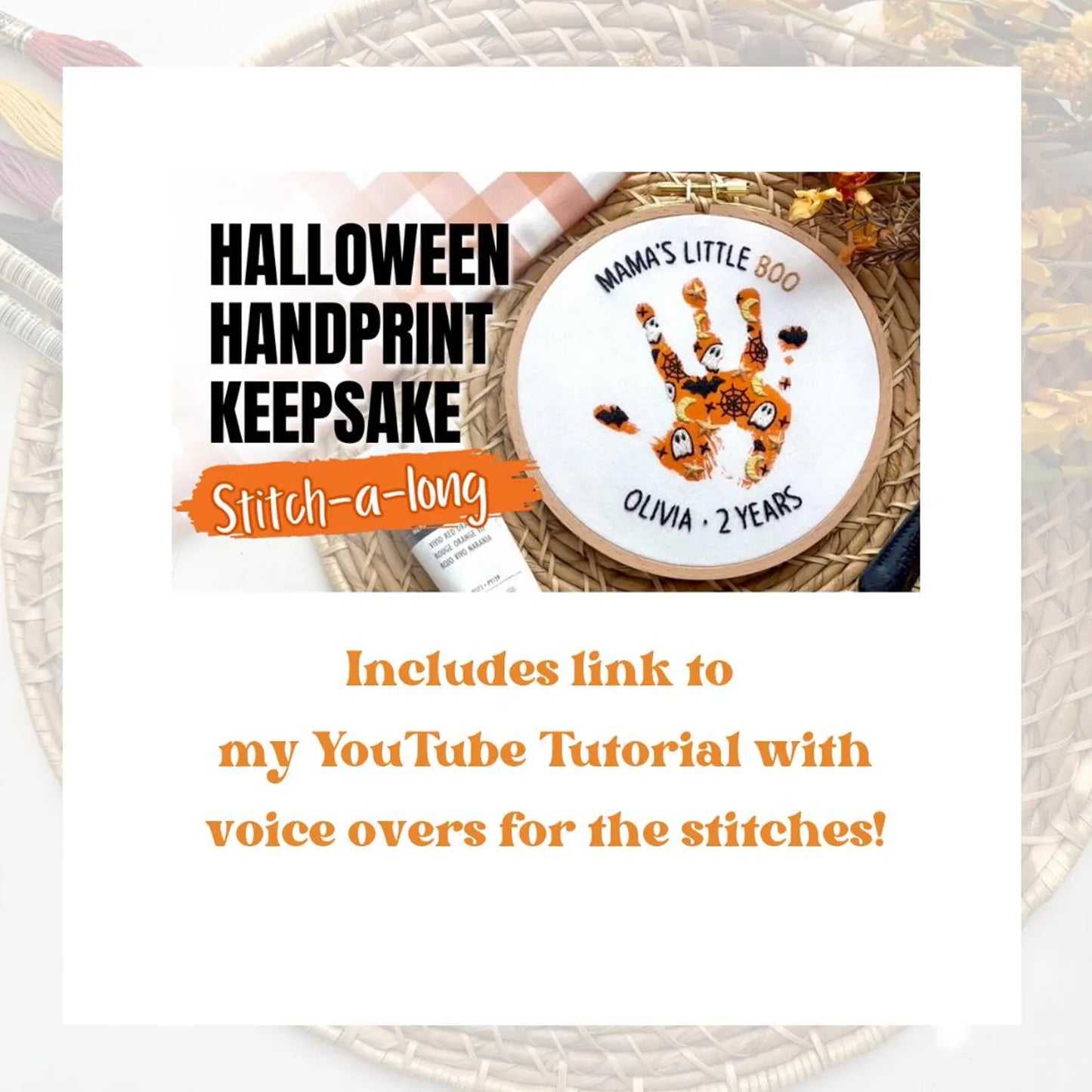 Halloween Handprint Keepsake Printable PDF Pattern