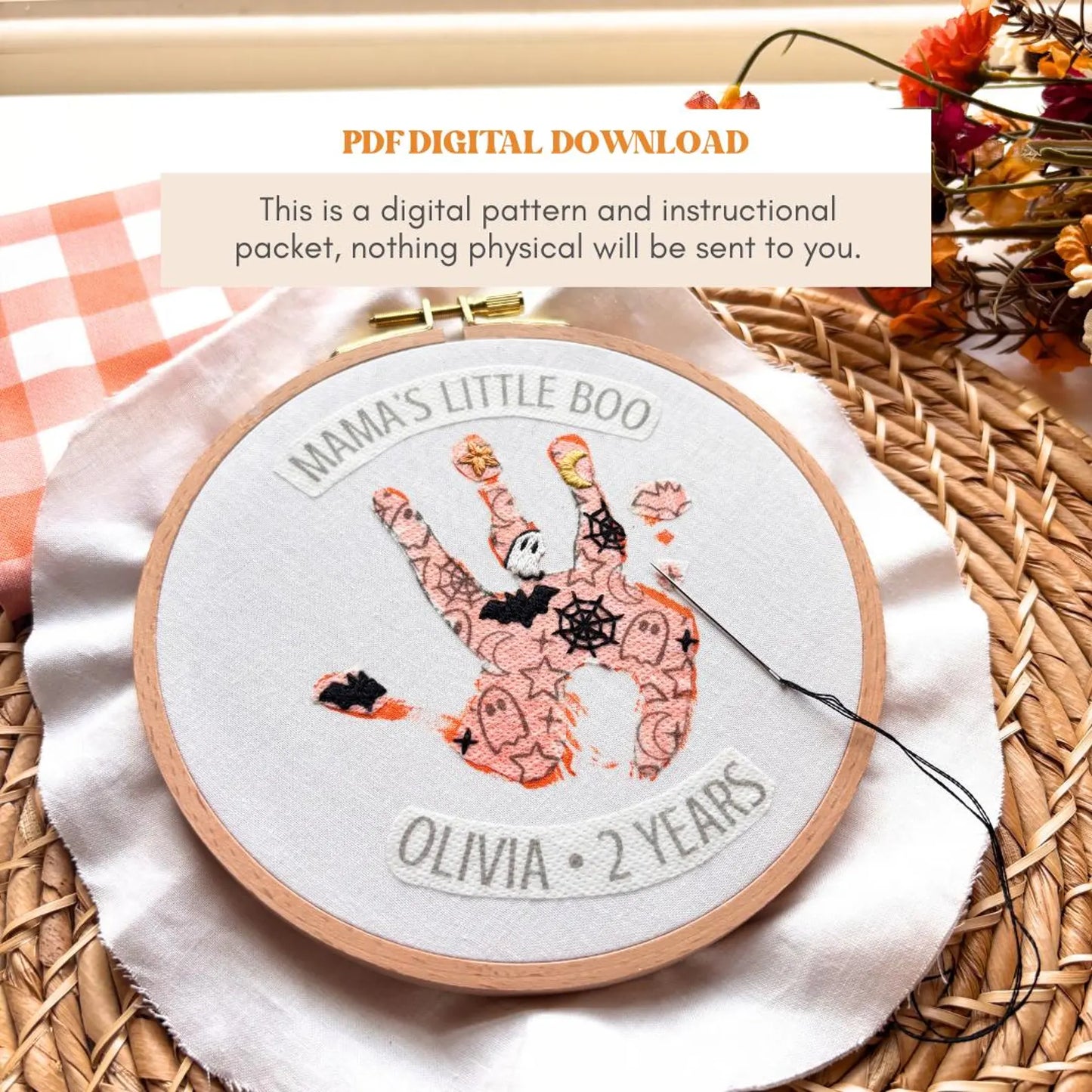 Halloween Handprint Keepsake Printable PDF Pattern