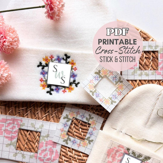 Printable Cross Stitch Beanie Stick & Stitch Pattern Templates - PDF Download