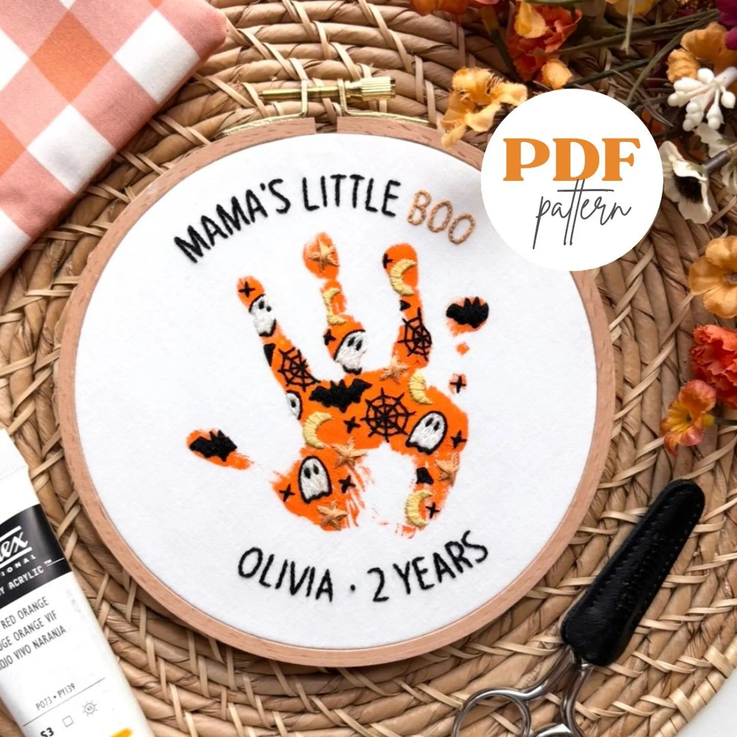 Halloween Handprint Keepsake Printable PDF Pattern