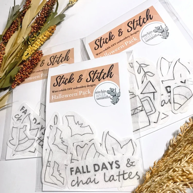 Printable Halloween Stick and Stitch Embroidery PDF Templates