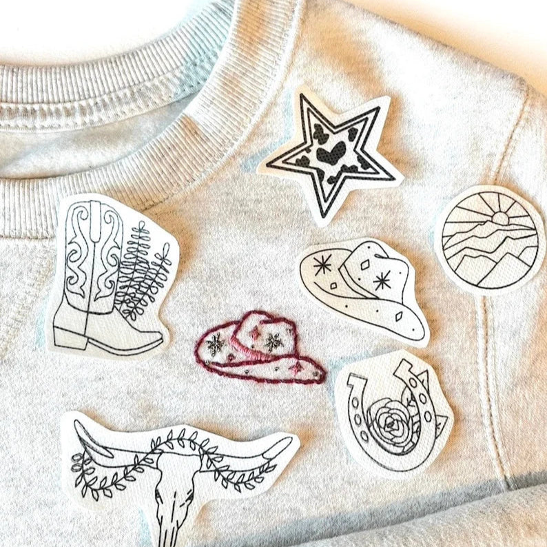Printable Western Stick and Stitch Embroidery PDF Printable Templates