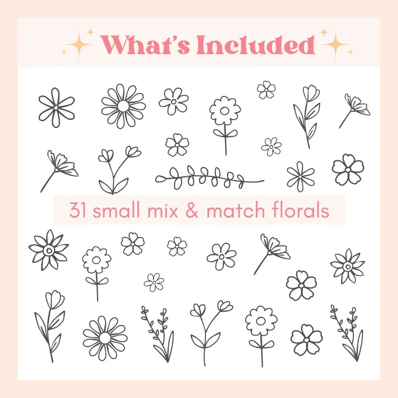 Mix & Match Flower Stick and Stitch Embroidery Pack