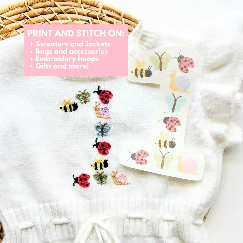 Printable Bug Alphabet Sweater Stick and Stitch Printable Pattern