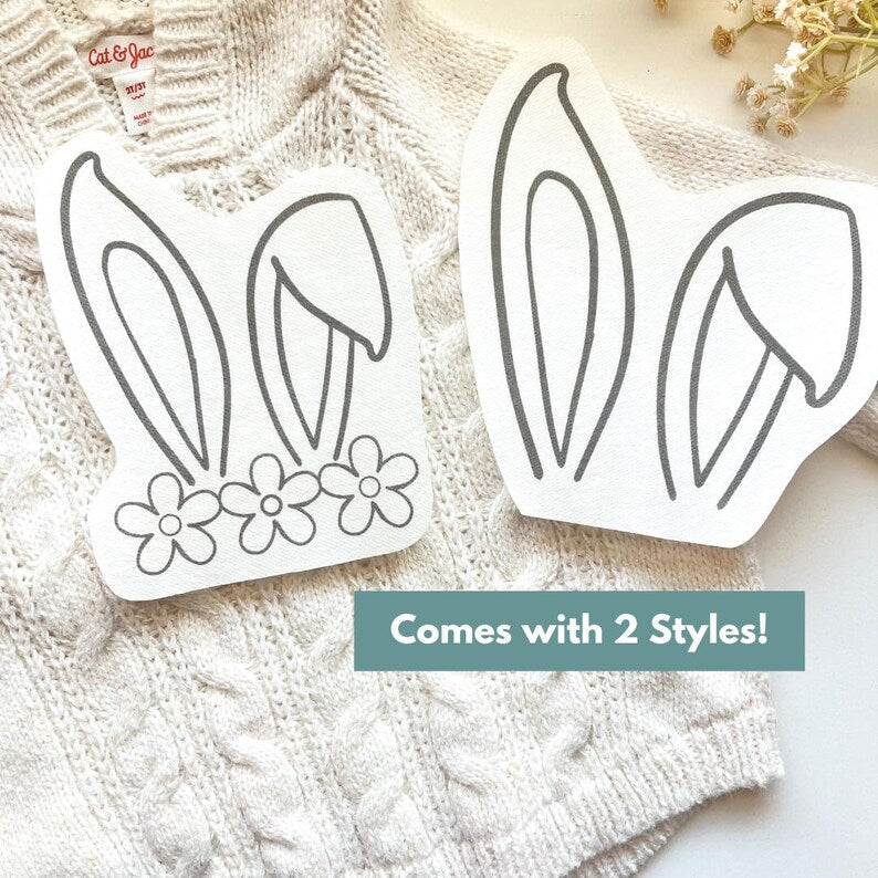 Printable Bunny Ear Sweater Stick and Stitch Easter Embroidery Patterns
