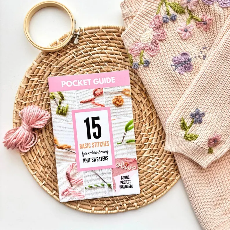 Hand Embroidery Pocket Guide: 15 Basic Stitches for Embroidering on Knit Sweaters