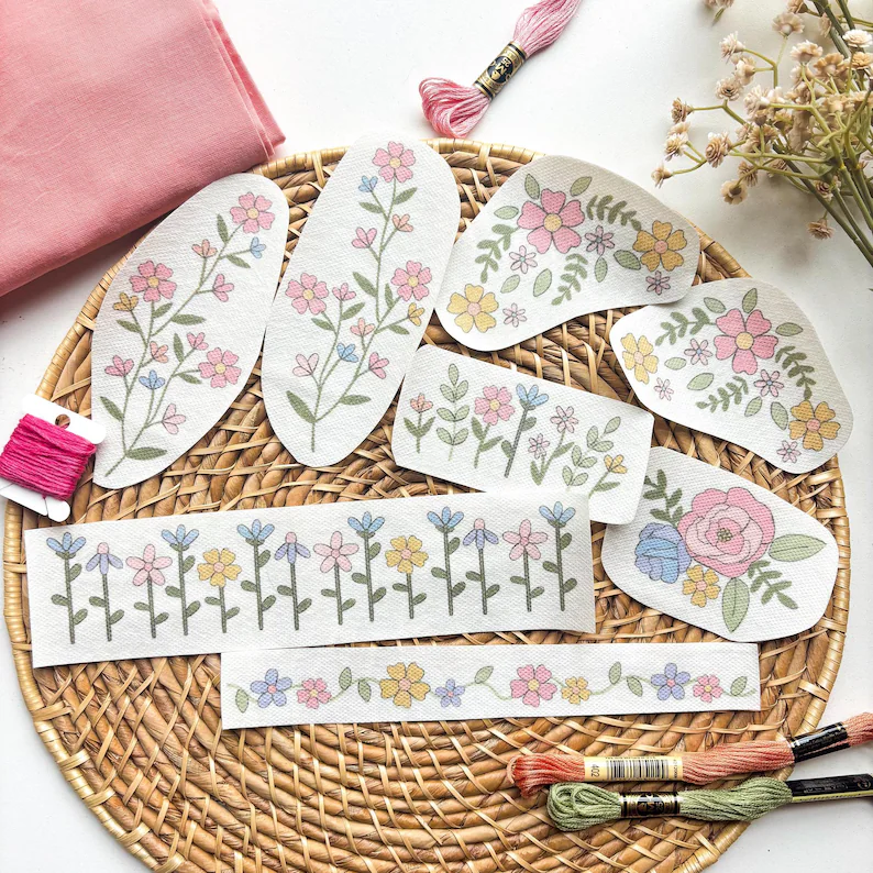 Colorful Flower Stick and Stitch Embroidery Patterns (Color + Stitch Guides!)