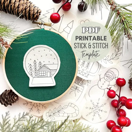 Printable Christmas Stick and Stitch Hand Embroidery PDF Templates