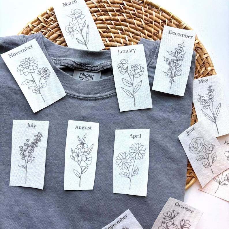 Birth Flower Stick & Stitch Embroidery Patterns
