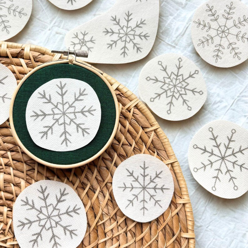 Snowflake Embroidery Stick and Stitch Christmas Ornament Pack