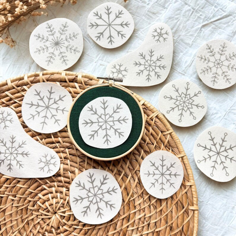 Snowflake Embroidery Stick and Stitch Christmas Ornament Pack