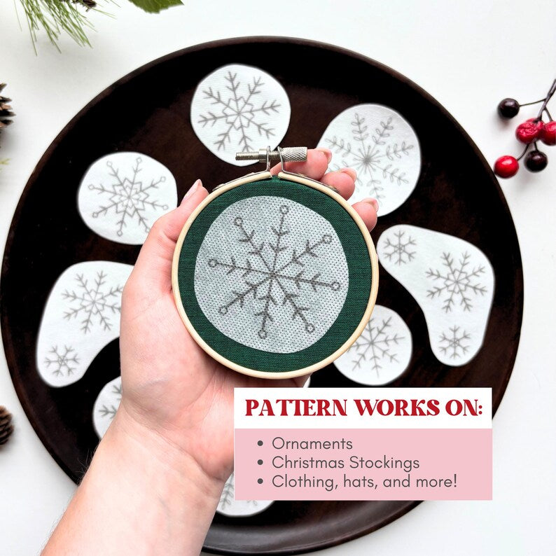 Snowflake Embroidery Stick and Stitch Christmas Ornament Pack