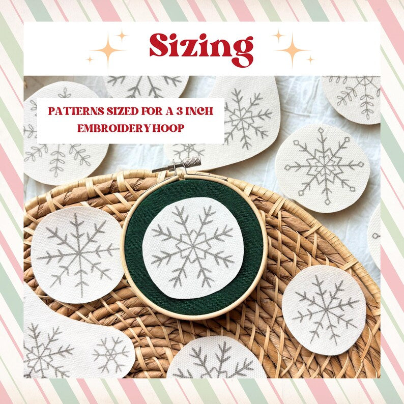 Snowflake Embroidery Stick and Stitch Christmas Ornament Pack