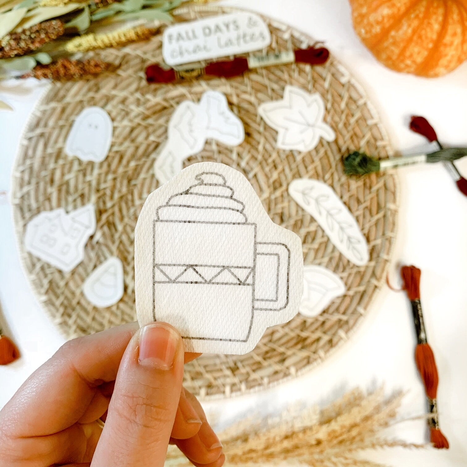 Stick and Stitch Embroidery Halloween Patterns Fall Embroidery Halloween Sweatshirt Embroidered Spooky Season Fall Crafts Embroidery Paper