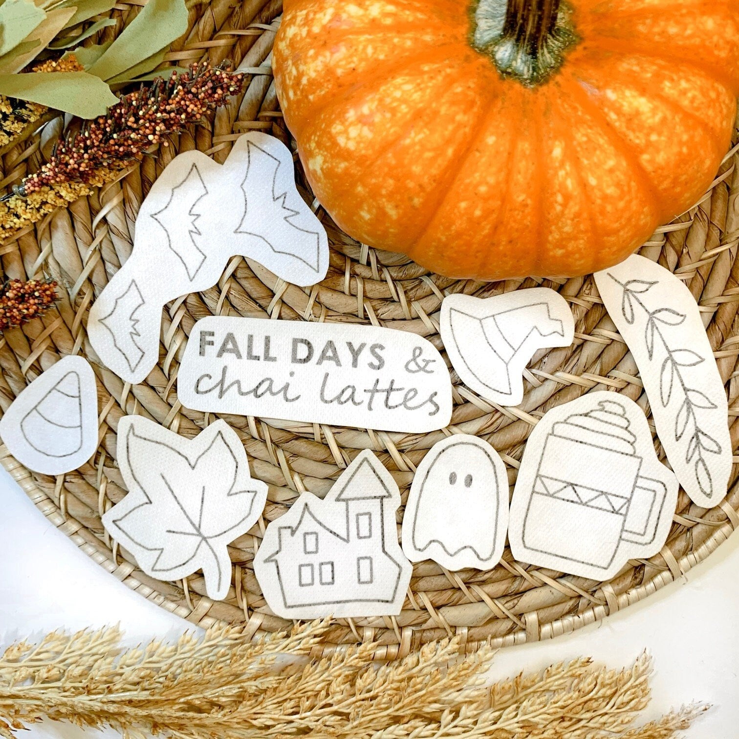 Stick and Stitch Embroidery Halloween Patterns Fall Embroidery Halloween Sweatshirt Embroidered Spooky Season Fall Crafts Embroidery Paper