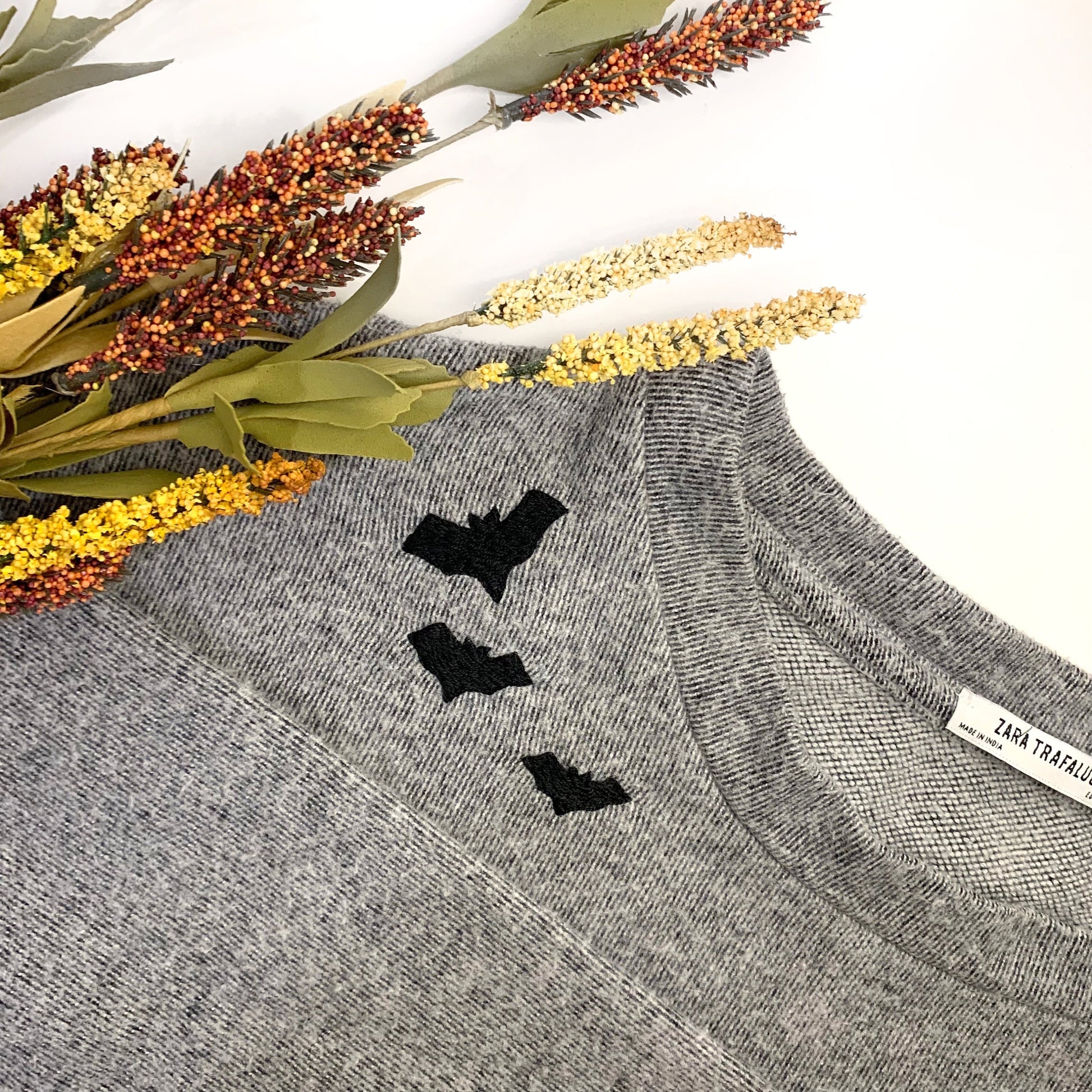 Bats Stick and Stitch Embroidery Halloween Patterns Fall Embroidery Halloween Sweatshirt Embroidered Spooky Season Fall Crafts Embroidery Paper