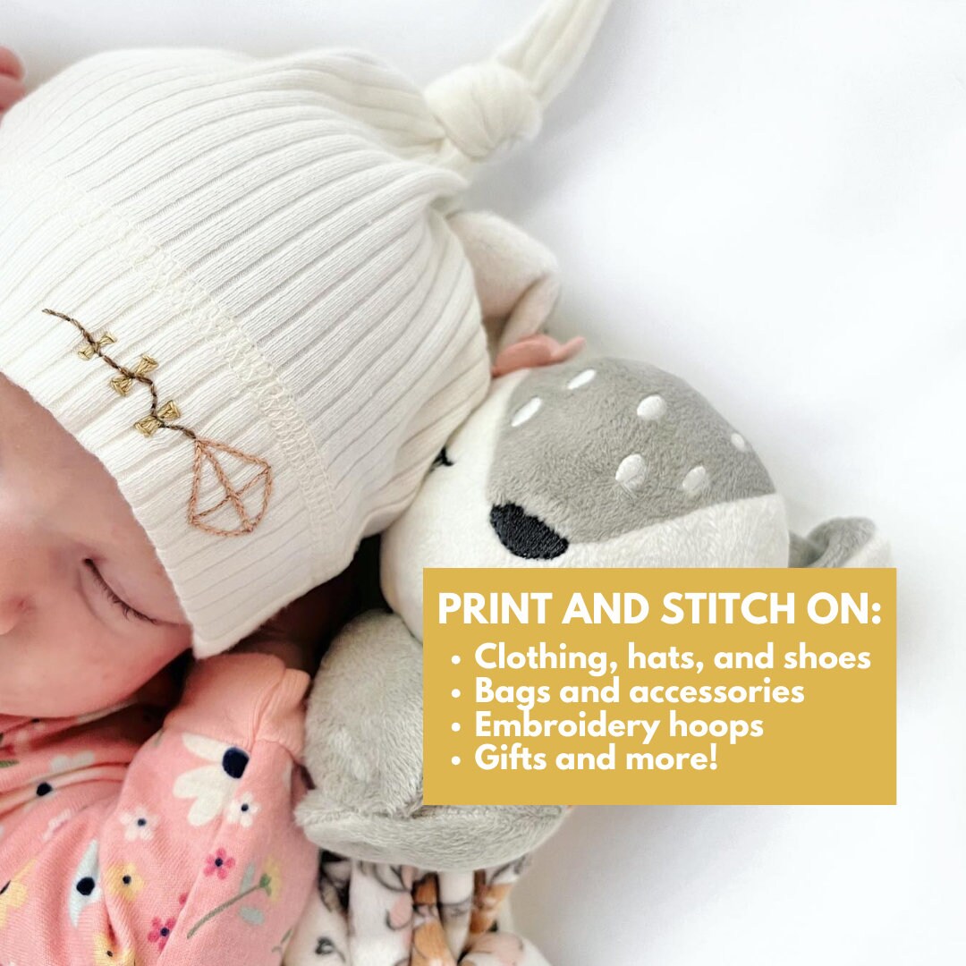 Printable Stick and Stitch Embroidery Designs Baby Sewing Patterns Download Stick n Stitch Print Sheet Baby Embroidery Gifts for New Moms