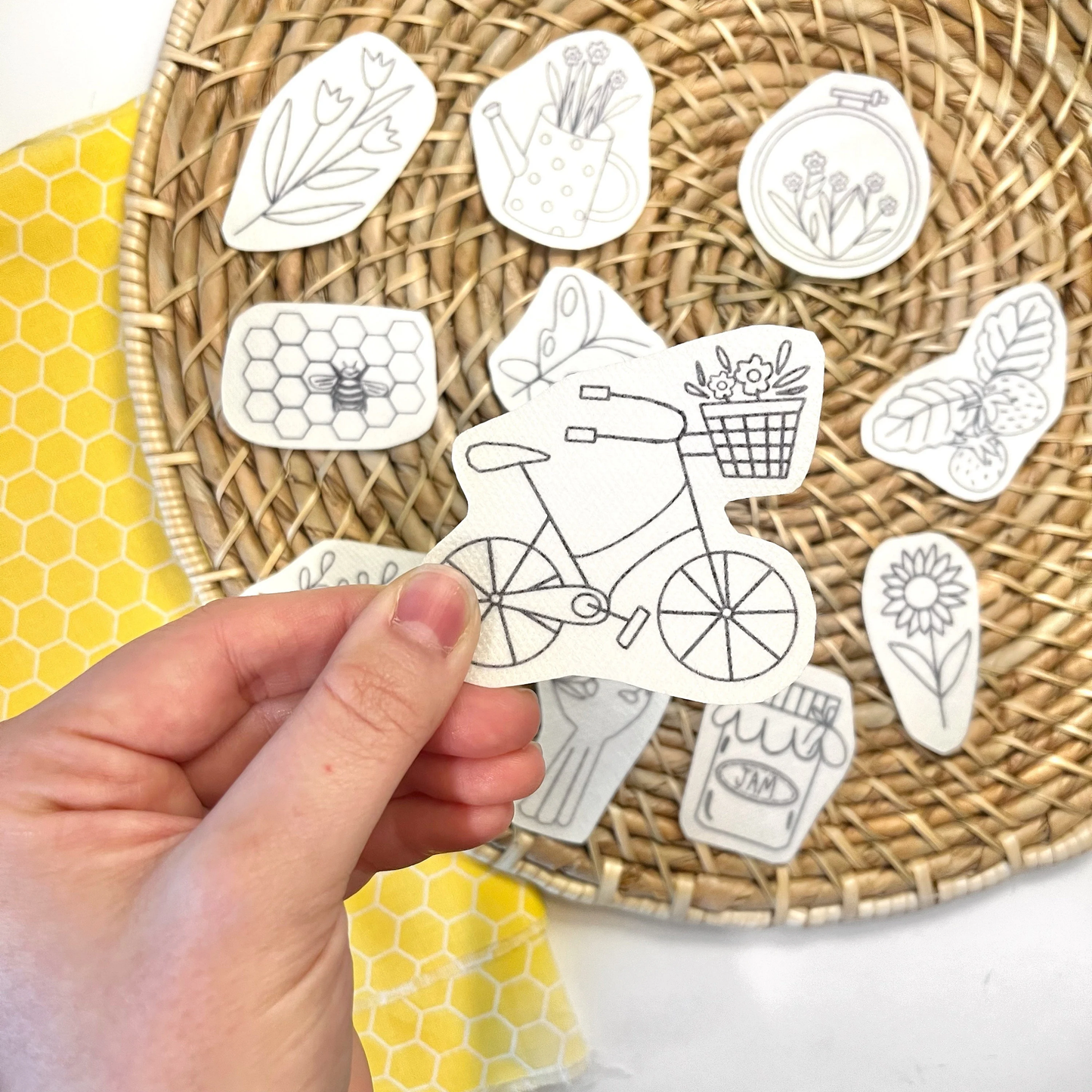 Garden Printable Embroidery Stick and Stitch Templates