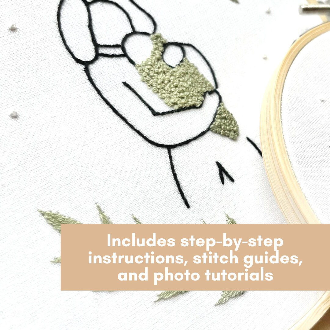 Mother & Baby Beginner Embroidery Pattern: DIY Baby Shower Gift for New Moms