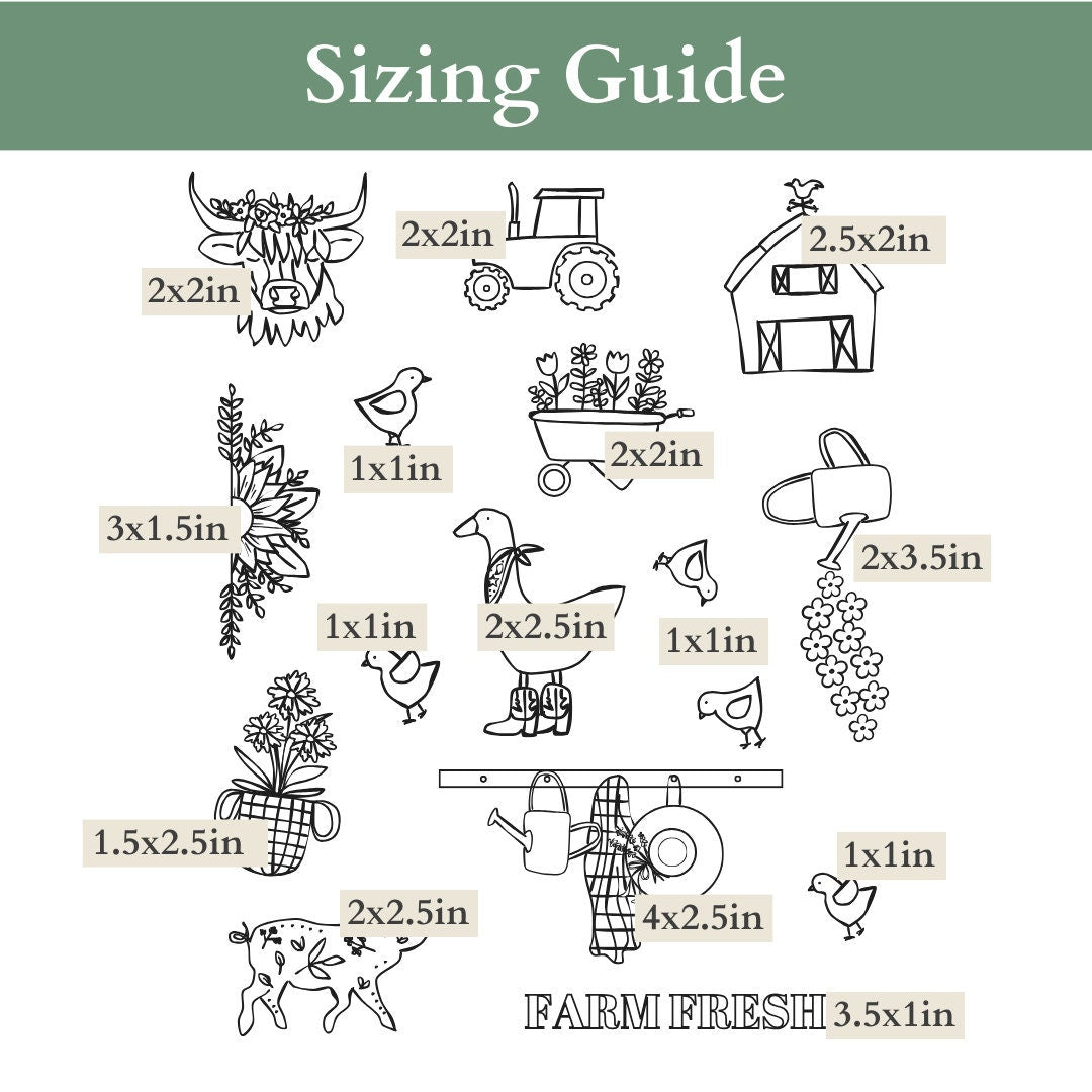 Farmhouse Printable Stick and Stitch Embroidery Designs