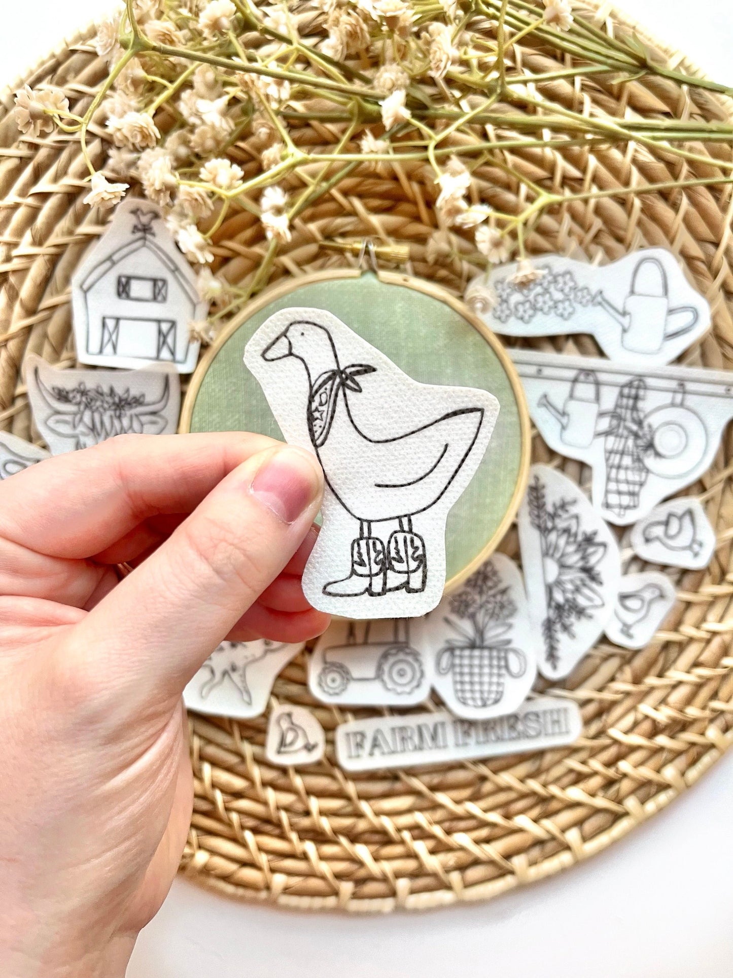 Farmhouse Printable Stick and Stitch Embroidery Designs