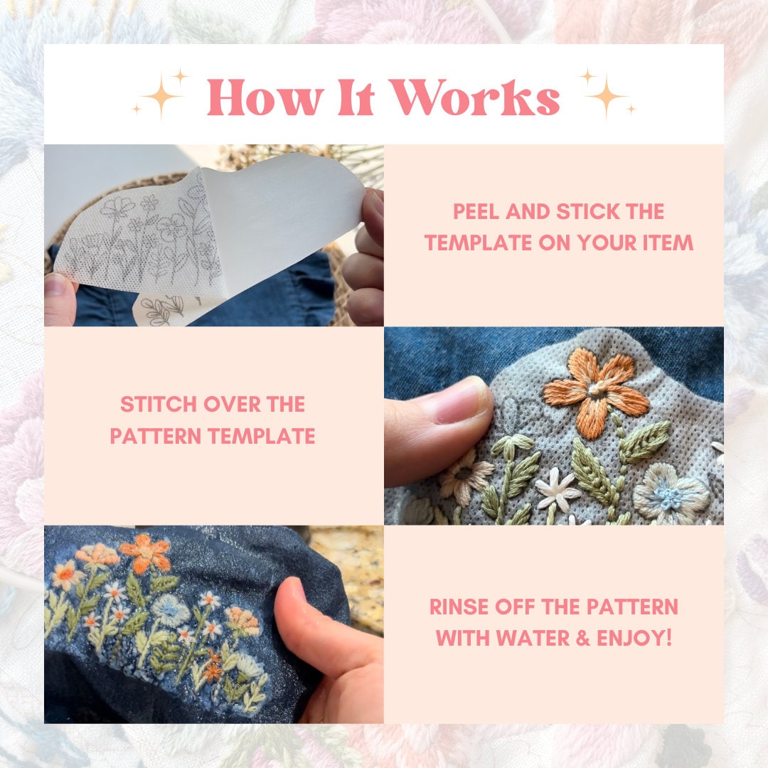 Wildflower Stick and Stitch Embroidery Pattern Pack