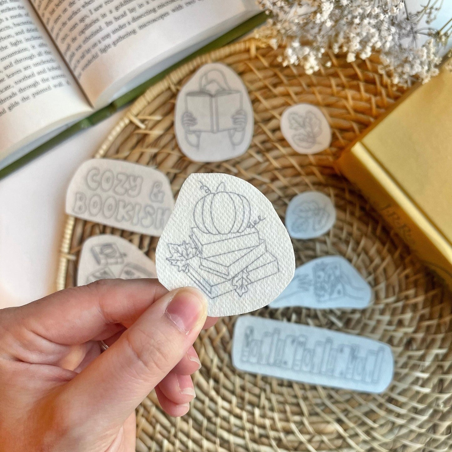 Bookish Fall Stick and Stitch Hand Embroidery Designs