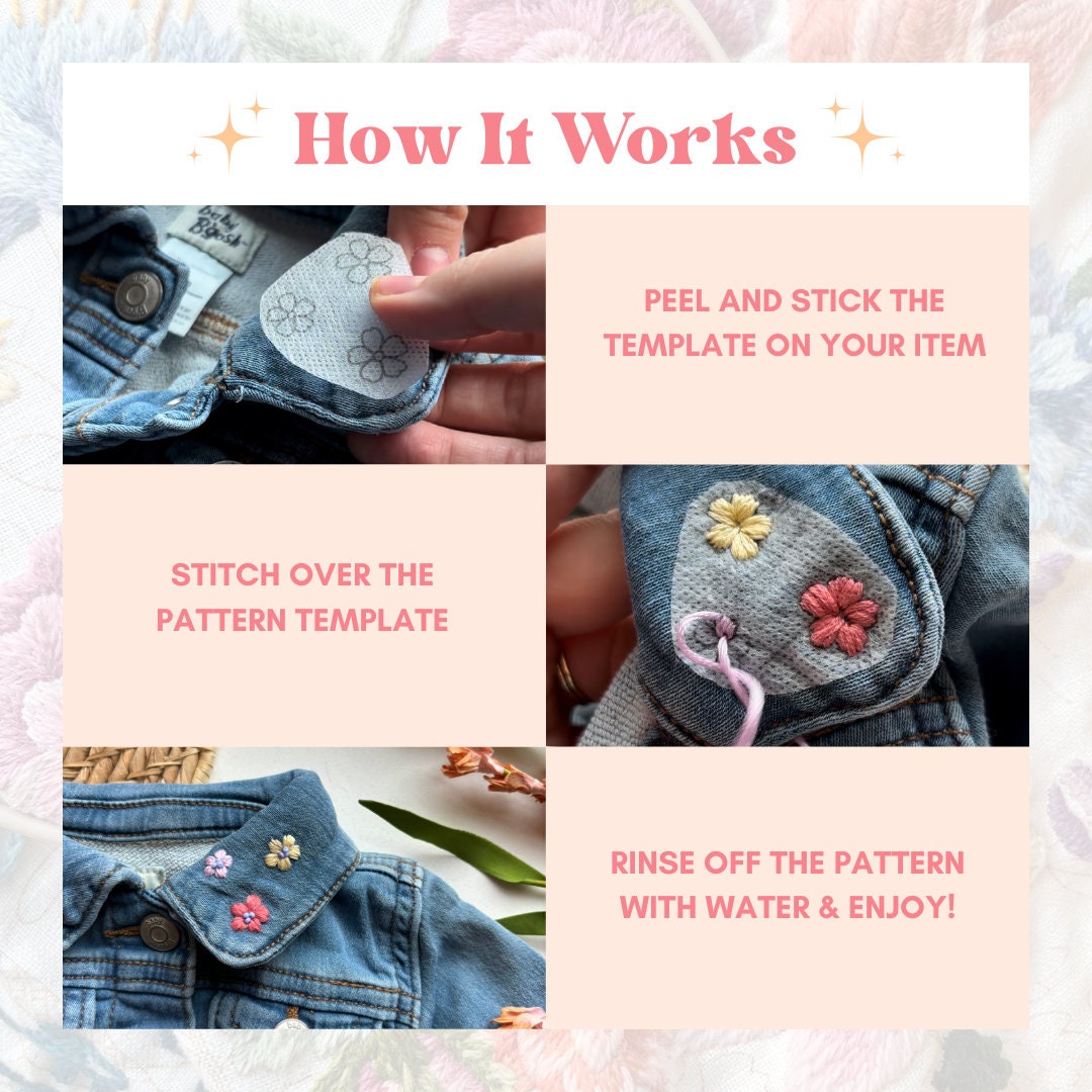 Mix & Match Flower Stick and Stitch Embroidery Pack
