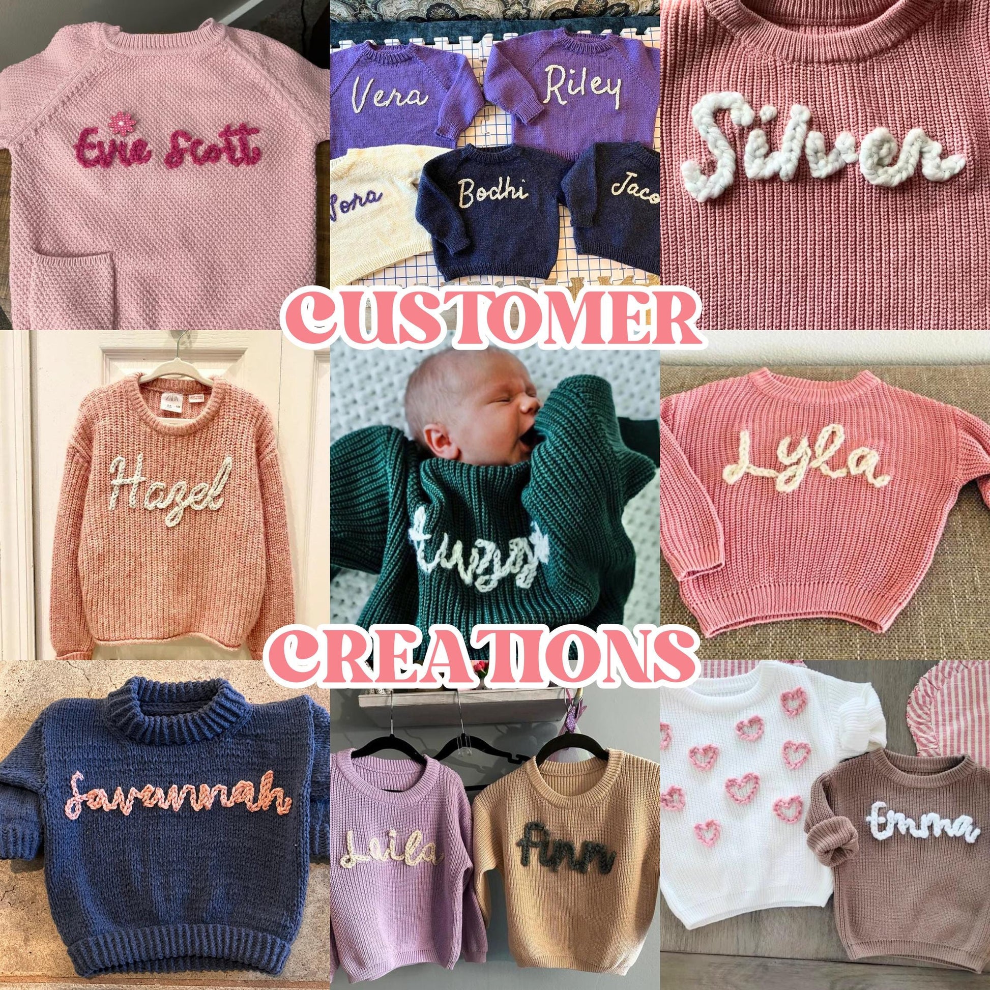 DIY Name Sweater Tutorial Embroidery Personalized Digital Pattern Custom Name Embroidery Name Sweater How To Guide DIY Baby Name Sweaters