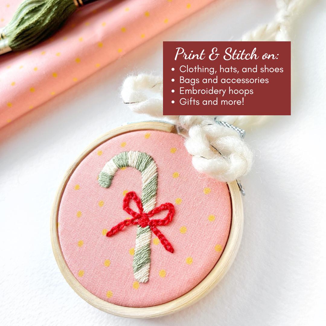 Printable Stick and Stitch Embroidery Designs Christmas Sewing Patterns Download Stick n Stitch Print Sheet Cozy Embroidery Christmas Gifts