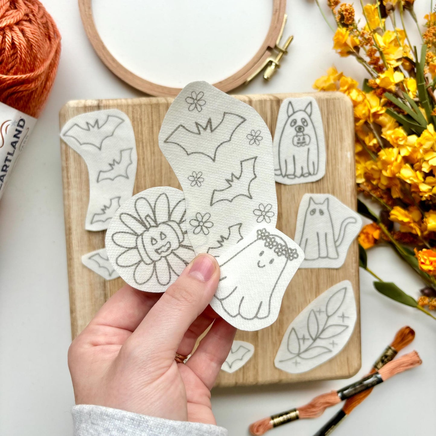 Halloween Stick and Stitch Embroidery Patterns Printable Stick and Stitch Transfers Print Sheet Embroidery Stick n Stitch PDF Designs Ghost