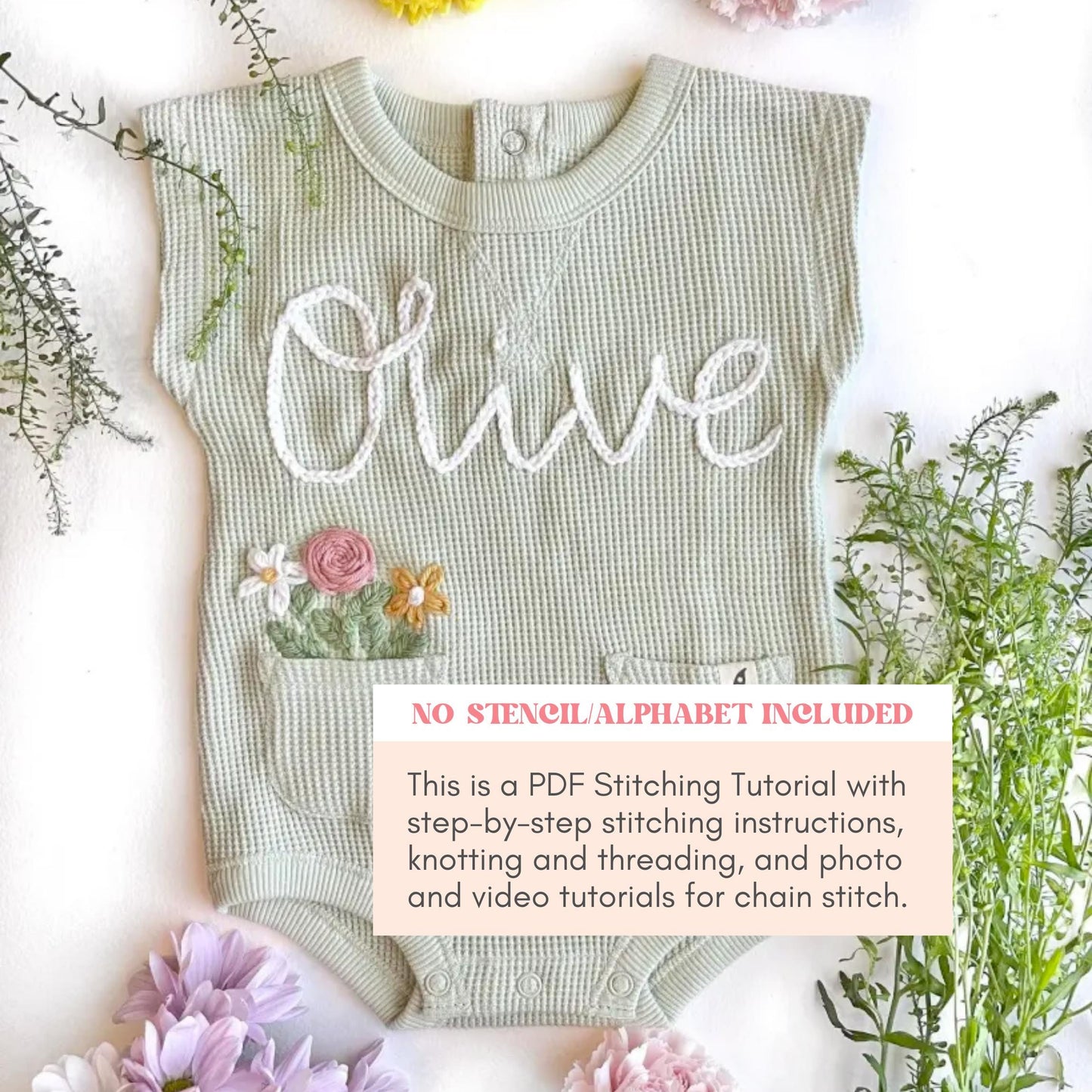 DIY Name Sweater Tutorial Embroidery Personalized Digital Pattern Custom Name Embroidery Name Sweater How To Guide DIY Baby Name Sweaters