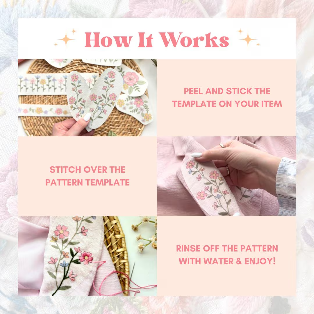 Colorful Stick & Stitch Embroidery Pack (Color + Stitch Guides Included!)